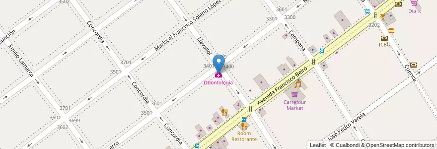 Mapa de ubicacion de Odontología, Villa Devoto en الأرجنتين, Ciudad Autónoma De Buenos Aires, Buenos Aires, Comuna 11.