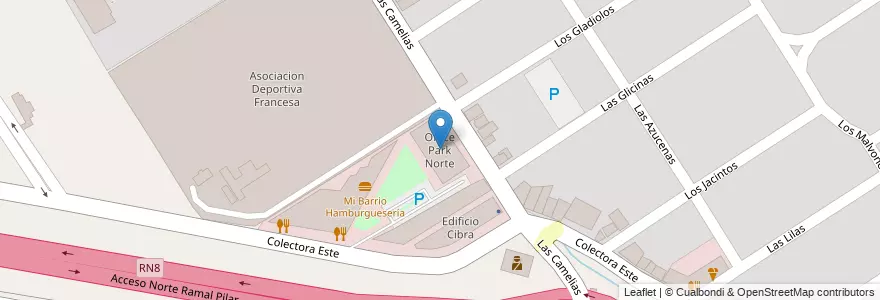 Mapa de ubicacion de Office Park Norte en アルゼンチン, ブエノスアイレス州, Partido Del Pilar.