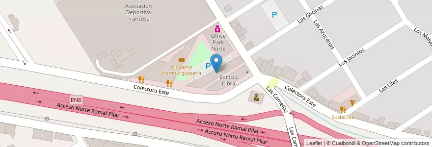 Mapa de ubicacion de Office Park Plaza en Argentina, Buenos Aires, Partido Del Pilar.