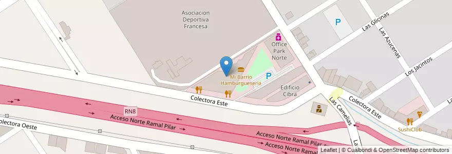 Mapa de ubicacion de Office Quatro en Argentina, Buenos Aires, Partido Del Pilar.