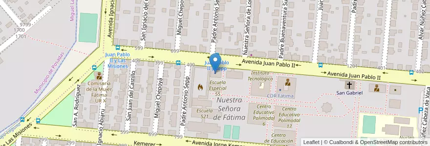 Mapa de ubicacion de Oficina barrial Yacyretá en アルゼンチン, ミシオネス州, Departamento Capital, Municipio De Garupá.