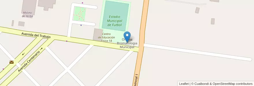 Mapa de ubicacion de Oficina Bromatologia Municipal en الأرجنتين, Misiones, Departamento Apóstoles, Municipio De San José.