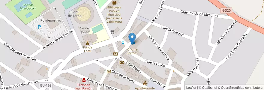 Mapa de ubicacion de Oficina Correos en İspanya, Castilla-La Mancha, Guadalajara, El Casar.
