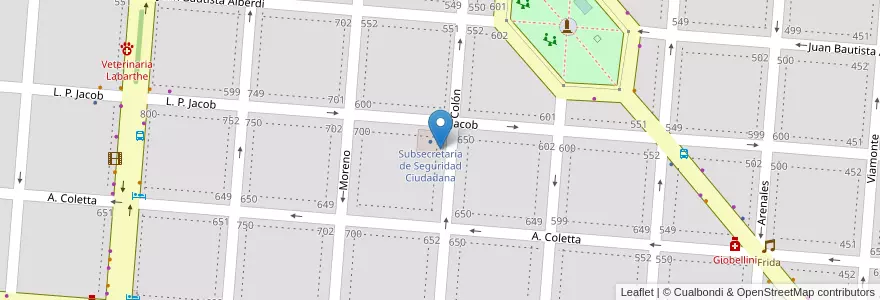 Mapa de ubicacion de Oficina de Antecedentes Penales en Аргентина, Буэнос-Айрес, Partido De Campana.