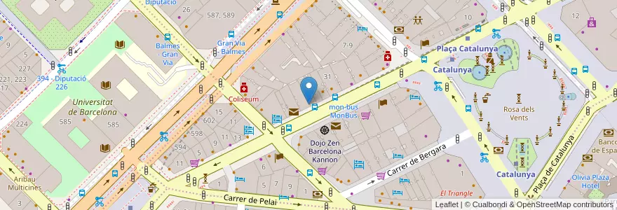 Mapa de ubicacion de Oficina de Correos en Espanha, Catalunha, Barcelona, Barcelonès, Barcelona.