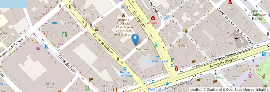 Mapa de ubicacion de Oficina de Correos en İspanya, Catalunya, Barcelona, Barcelonès, Barcelona.
