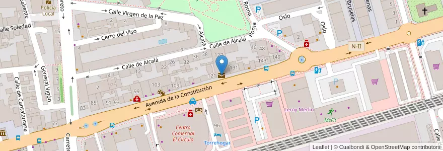 Mapa de ubicacion de Oficina de Correos en Испания, Мадрид, Мадрид, Área Metropolitana De Madrid Y Corredor Del Henares, Torrejón De Ardoz.