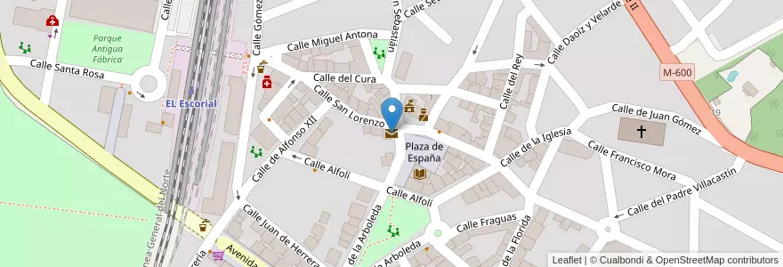 Mapa de ubicacion de Oficina de Correos en Испания, Мадрид, Мадрид, Cuenca Del Guadarrama, El Escorial.