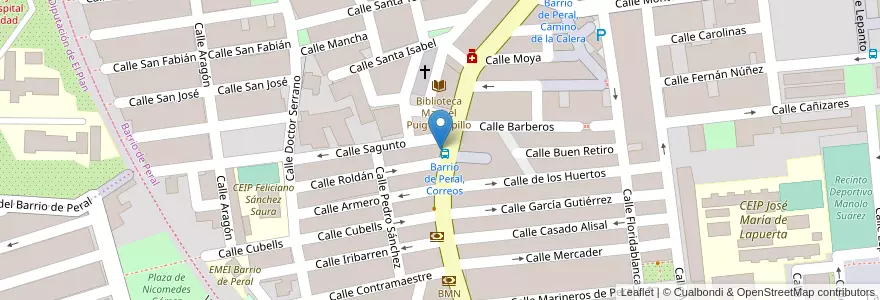 Mapa de ubicacion de Oficina de Correos en Espagne, Région De Murcie, Région De Murcie, Camp-De-Carthagène Et Mer Mineure, Cartagena.
