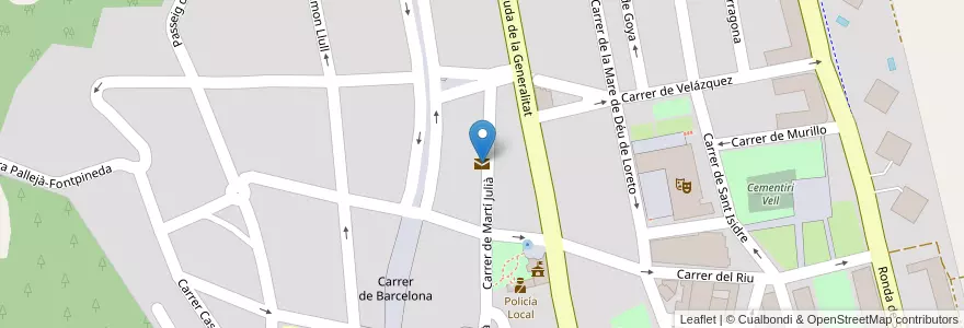 Mapa de ubicacion de Oficina de Correos en Spain, Catalonia, Barcelona, Baix Llobregat, Pallejà.