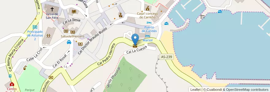 Mapa de ubicacion de Oficina de Correos en İspanya, Carreño.