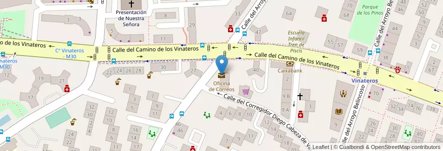Mapa de ubicacion de Oficina de Correos en Espanha, Comunidade De Madrid, Comunidade De Madrid, Área Metropolitana De Madrid Y Corredor Del Henares, Madrid.