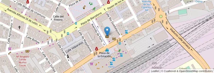 Mapa de ubicacion de Oficina de Correos en إسبانيا, قشتالة وليون, شلمنقة, دائرة شلمنقة, شلمنقة.