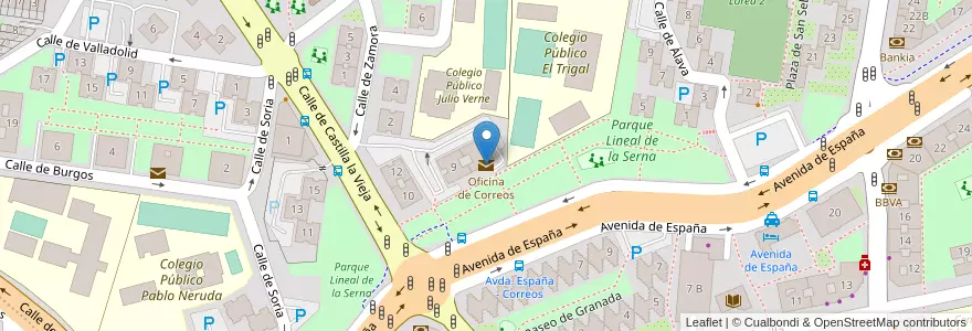 Mapa de ubicacion de Oficina de Correos en Spagna, Comunidad De Madrid, Comunidad De Madrid, Área Metropolitana De Madrid Y Corredor Del Henares, Fuenlabrada.