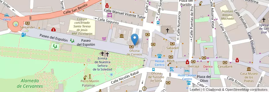 Mapa de ubicacion de Oficina de Correos en Sepanyol, Castilla Y León, Soria, Soria, Comarca De Soria.
