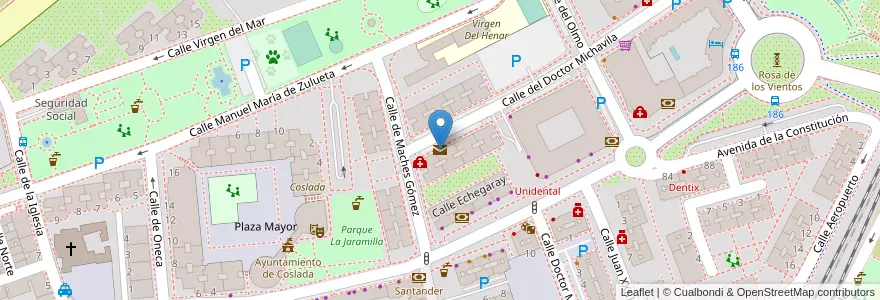 Mapa de ubicacion de Oficina de Correos en Spanje, Comunidad De Madrid, Comunidad De Madrid, Área Metropolitana De Madrid Y Corredor Del Henares, Coslada.