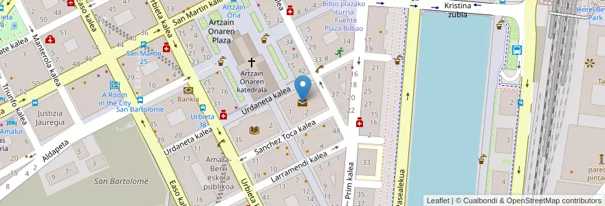 Mapa de ubicacion de Oficina de Correos en España, Euskadi, Gipuzkoa, Donostialdea, Donostia/San Sebastián.