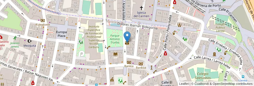 Mapa de ubicacion de Oficina de Correos en スペイン, バスク州, Bizkaia, Bilboaldea.