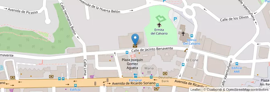 Mapa de ubicacion de Oficina de Correos en Espanha, Andaluzia, Málaga, Costa Del Sol Occidental, Marbella.