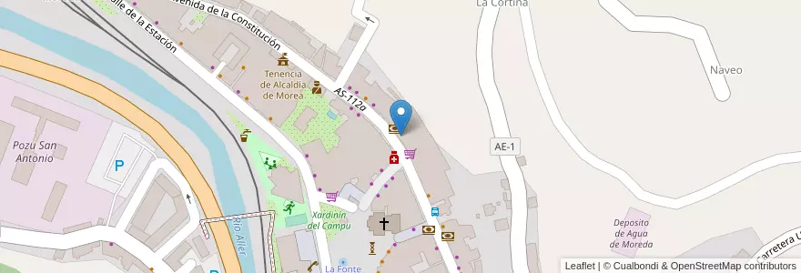 Mapa de ubicacion de Oficina de Correos, Morea en إسبانيا, أستورياس, أستورياس, Aller.