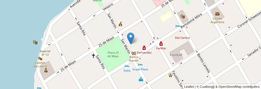 Mapa de ubicacion de Oficina de cultura en アルゼンチン, コリエンテス州, Departamento Esquina, Municipio De Esquina.