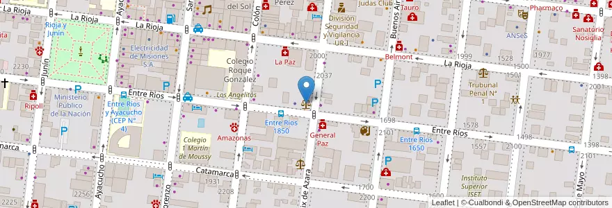 Mapa de ubicacion de Oficina de Juzgado en Аргентина, Misiones, Departamento Capital, Municipio De Posadas, Posadas.