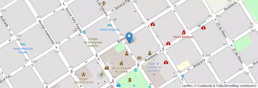 Mapa de ubicacion de Oficina de Licencias de Conducir en Аргентина, Буэнос-Айрес, Partido De Zárate.