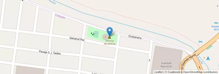 Mapa de ubicacion de Oficina de policia en آرژانتین, Salta, Cafayate, Municipio De Cafayate.
