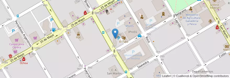 Mapa de ubicacion de Oficina de Tránsito en 아르헨티나, 리오네그로주, Departamento Adolfo Alsina, Viedma, Viedma.