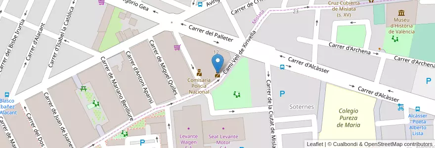 Mapa de ubicacion de Oficina expedición DNI y Pasaporte en Espanha, Comunidade Valenciana, València / Valencia, L'Horta Oest.