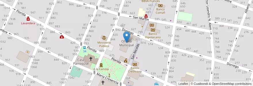 Mapa de ubicacion de Oficina Municipal en Argentinië, Buenos Aires, Partido De Pergamino.