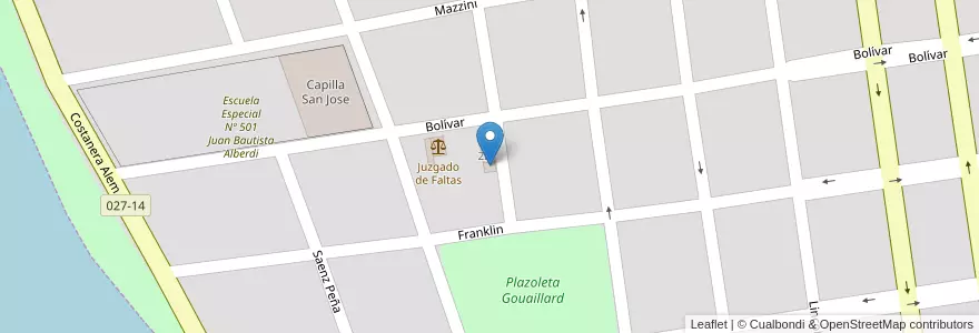 Mapa de ubicacion de Oficina Municipla de Informaciòn al Consumidor - O.M.I.C. en Arjantin, Buenos Aires, Partido De Chascomús, Chascomús.