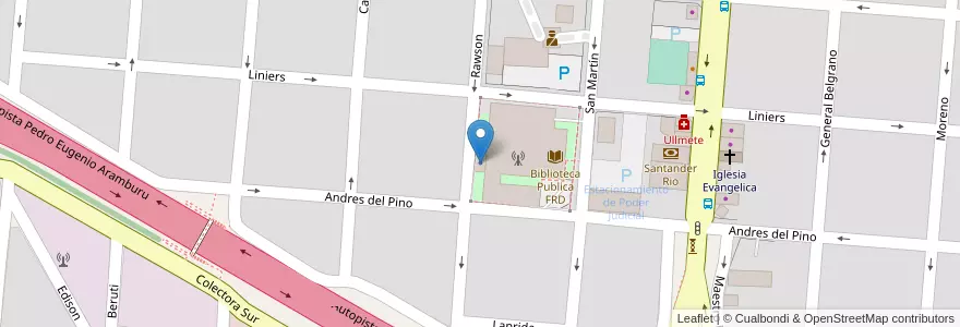 Mapa de ubicacion de Oficinas Obra Social DASUTEN en 阿根廷, 布宜诺斯艾利斯省, Partido De Campana.