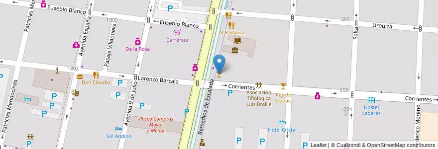 Mapa de ubicacion de Oh Madrid Bar en آرژانتین, شیلی, Mendoza, Departamento Capital, Ciudad De Mendoza, Sección 3ª Parque O'Higgins.