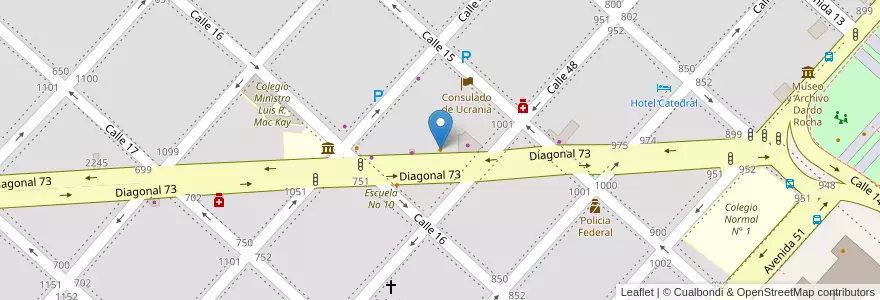 Mapa de ubicacion de oh my veggie, Casco Urbano en الأرجنتين, بوينس آيرس, Partido De La Plata, لابلاتا.