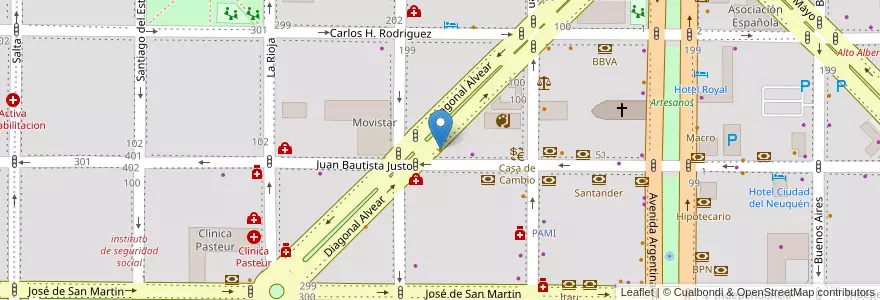 Mapa de ubicacion de Oh my veggie en アルゼンチン, チリ, ネウケン州, Departamento Confluencia, Municipio De Neuquén, Neuquén.