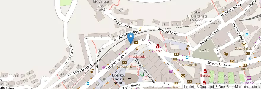 Mapa de ubicacion de O'hara en 西班牙, 巴斯克, Gipuzkoa, Debabarrena, Eibar.