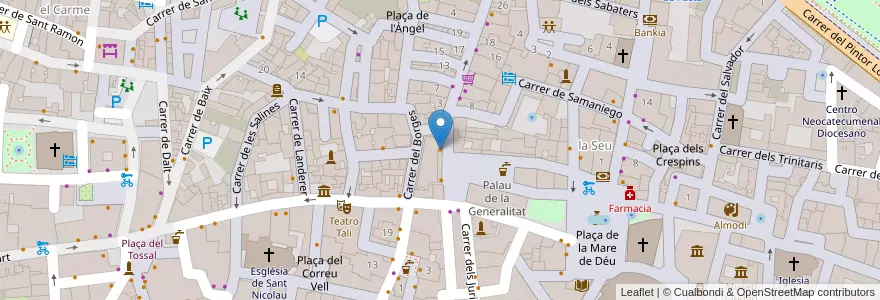 Mapa de ubicacion de Oharas en Spanje, Valencia, Valencia, Comarca De València, Valencia.