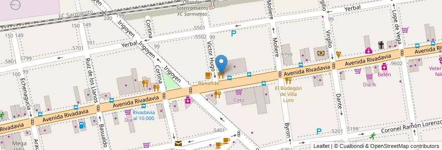 Mapa de ubicacion de Ohmi Sushi, Villa Luro en Argentinien, Ciudad Autónoma De Buenos Aires, Comuna 9, Buenos Aires, Comuna 10.