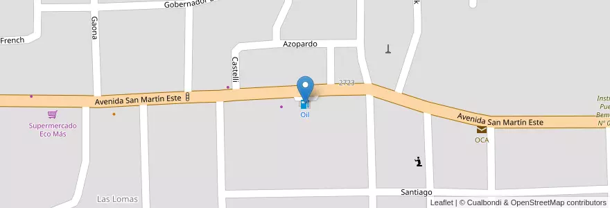 Mapa de ubicacion de Oil en 阿根廷, Misiones, Departamento Eldorado, Municipio De Eldorado, Eldorado.