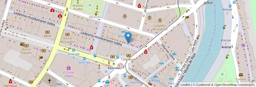 Mapa de ubicacion de OizMendi en Испания, Страна Басков, Bizkaia, Bilboaldea, Бильбао.