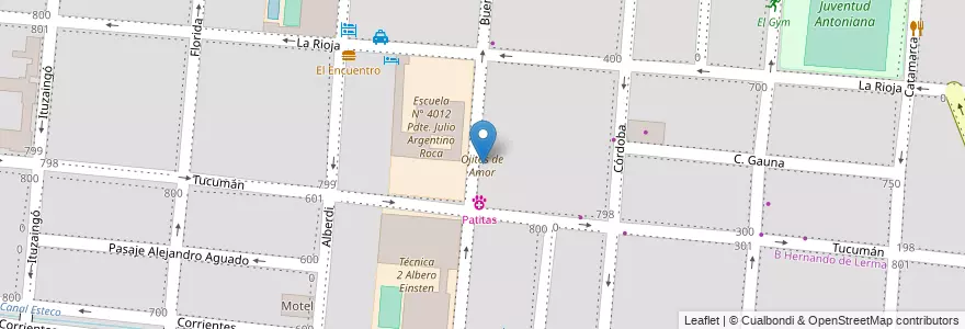 Mapa de ubicacion de Ojitos de Amor en Аргентина, Сальта, Capital, Municipio De Salta, Salta.