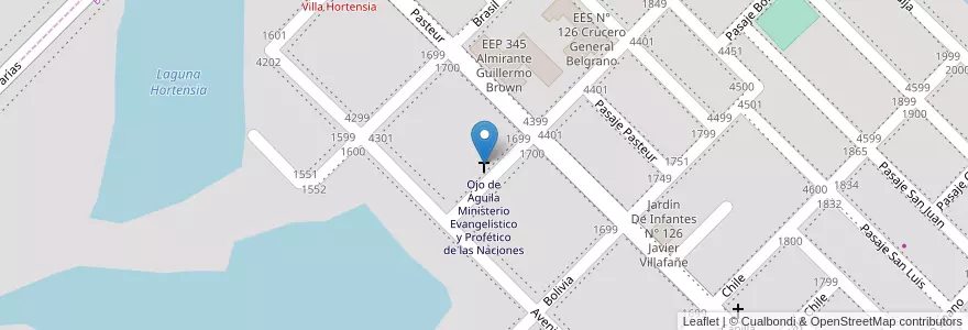 Mapa de ubicacion de Ojo de Águila Ministerio Evangelístico y Profético de las Naciones en アルゼンチン, チャコ州, Departamento San Fernando, Barranqueras, Barranqueras.
