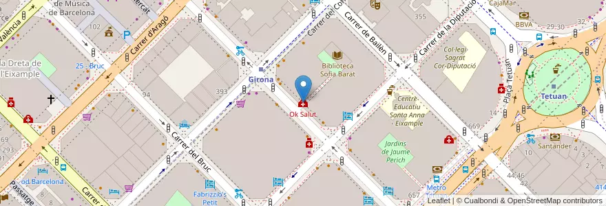 Mapa de ubicacion de Ok Salut en Espanha, Catalunha, Barcelona, Barcelonès, Barcelona.