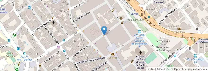 Mapa de ubicacion de OK Sarrià en Sepanyol, Catalunya, Barcelona, Barcelonès, Barcelona.