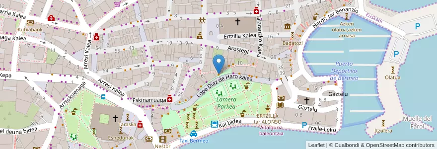 Mapa de ubicacion de Oker en İspanya, Bask Bölgesi, Bizkaia, Busturialdea-Urdaibai, Bermeo.