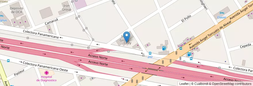 Mapa de ubicacion de Okey en الأرجنتين, بوينس آيرس, Partido De Tigre, Don Torcuato.