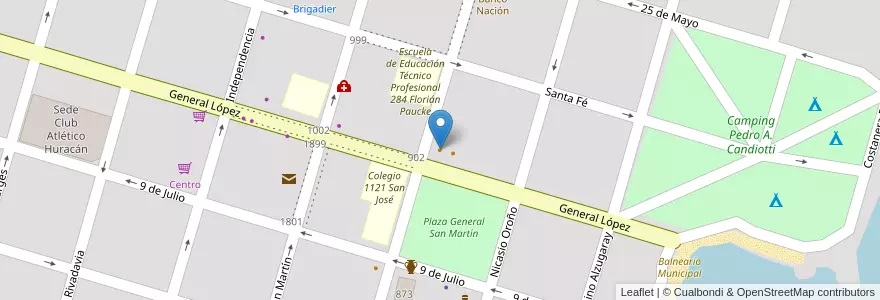 Mapa de ubicacion de Oklahoma Bar en Argentinien, Santa Fe, Departamento San Javier, Municipio De San Javier.