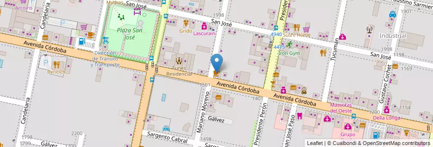 Mapa de ubicacion de Ola Bombón en 阿根廷, Santa Fe, Departamento Rosario, Municipio De Funes, Funes.