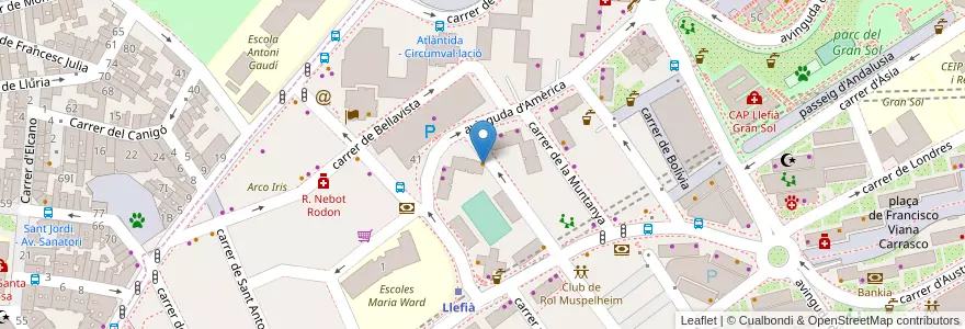 Mapa de ubicacion de Olímpic Bar en 西班牙, Catalunya, Barcelona, Barcelonès, Badalona.